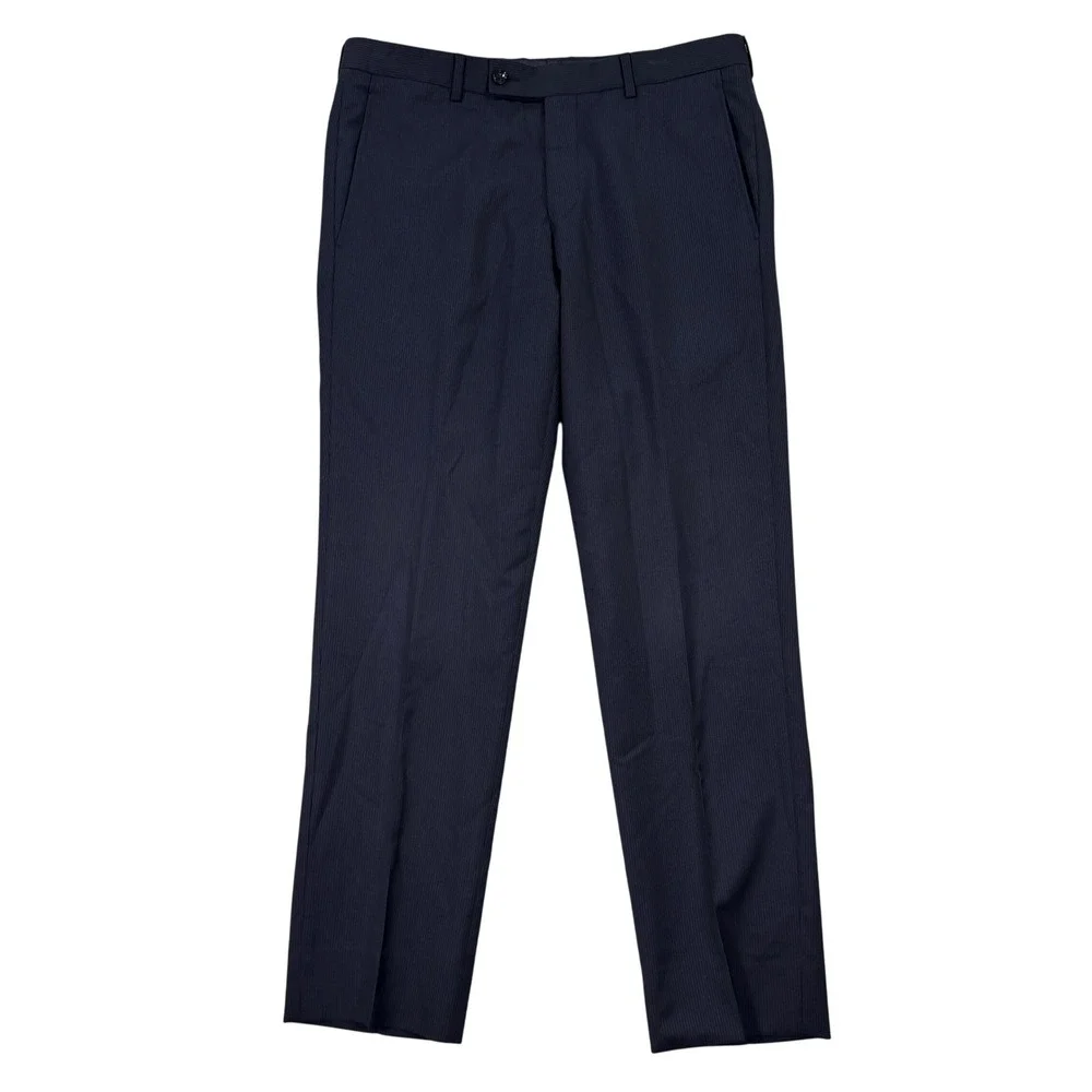 Ted Baker Mens 38R Endurance Jay CT Suit Navy Blue Pinstripe Wool Pants 34x31 - Picture 13 of 16
